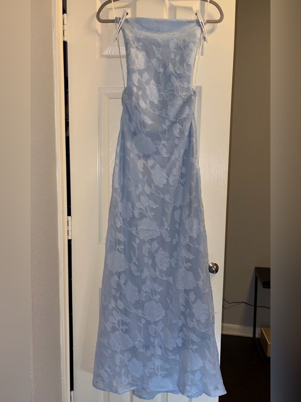 Princess Polly Celena Maxi Dress Blue Burnout - Picture 3 of 5